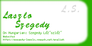 laszlo szegedy business card